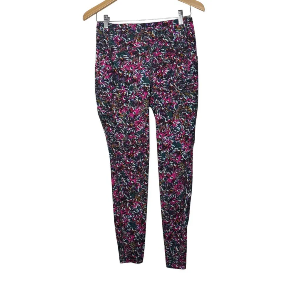 Lululemon High Rise Base Pace Tight Brushed Leggings in Floral Electric Size 8